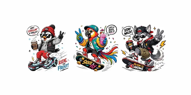 Cool Animal Mascot Skaters generated by undefined