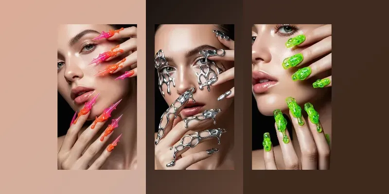 3D Liquid Nail Art Editorials generated by undefined