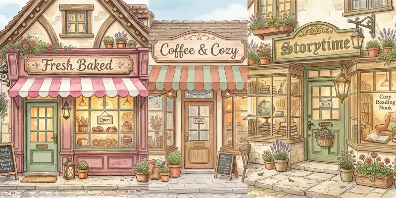 Cozy Village Shop Clipart Generator generated by undefined