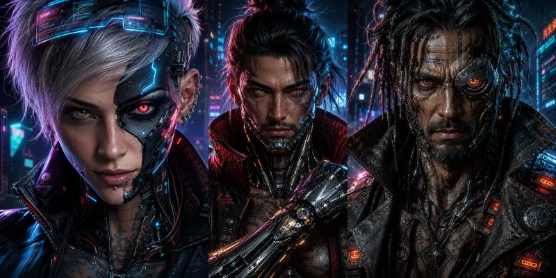 Cyberpunk Cybernetic Portrait Series generated by undefined