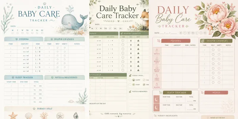 Nursery Daily Baby Care Trackers generated by undefined