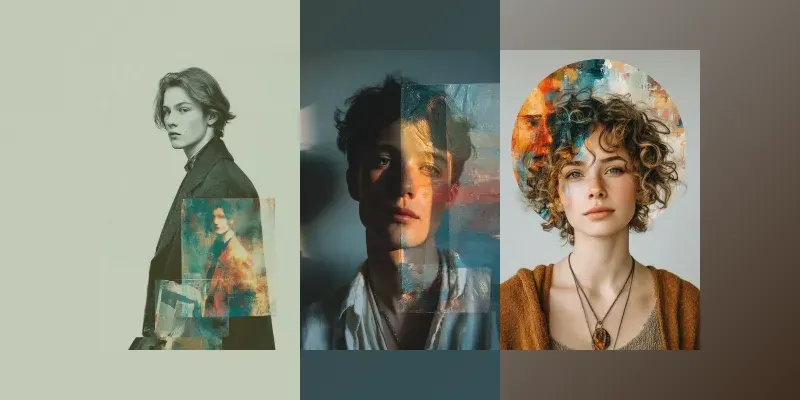 Artistic Portrait Collage Overlays generated by undefined