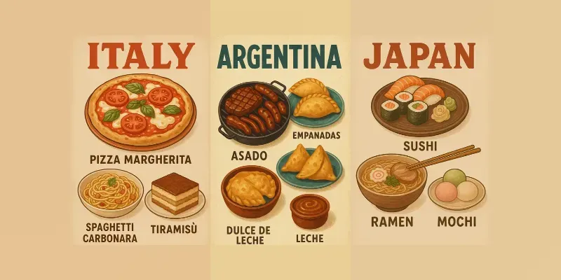 World Food Posters Vintage Style generated by undefined