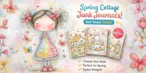 Spring Easter Cottagecore Junk Journals generated by midjourney