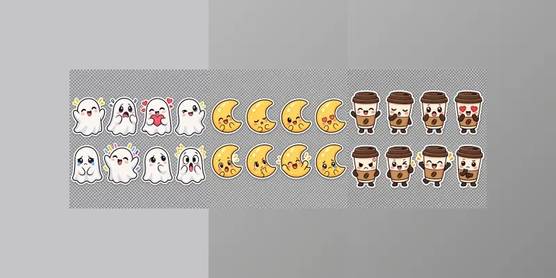 Transparent Character Reaction Stickers