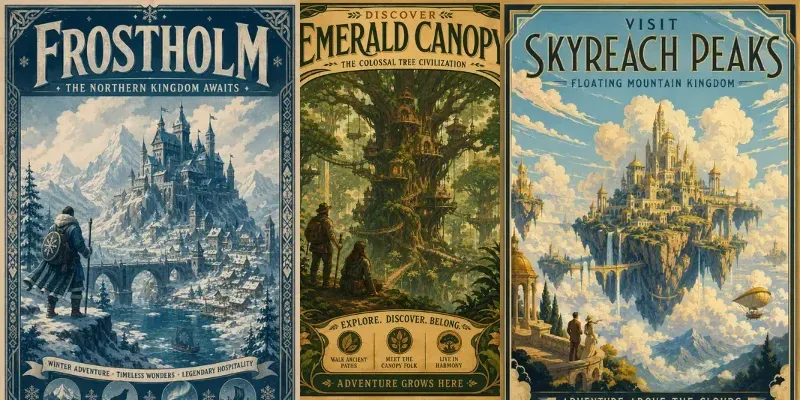Vintage Fantasy Travel Poster Generator generated by undefined