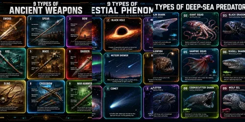 9 Types Visual Encyclopedias generated by chatgpt-image
