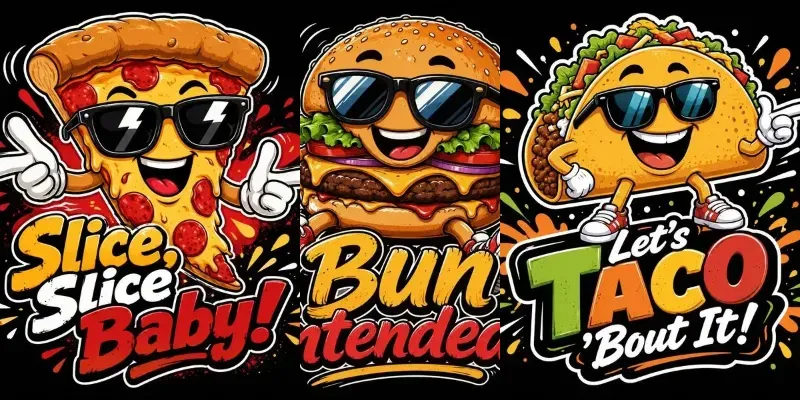 Funny Food Mascot Tshirts generated by undefined