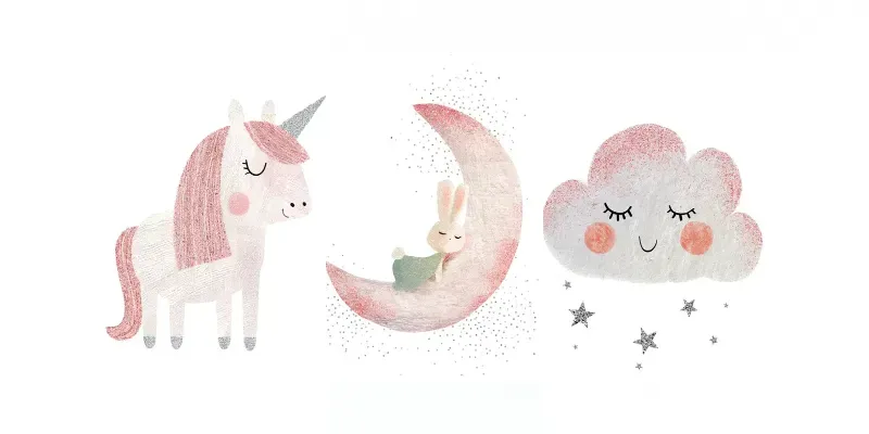 Cute Soft Pastel Kids Nursery Cliparts generated by undefined