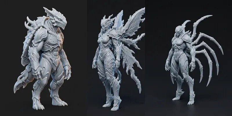 Matte Polymer Chimerical Humanoids