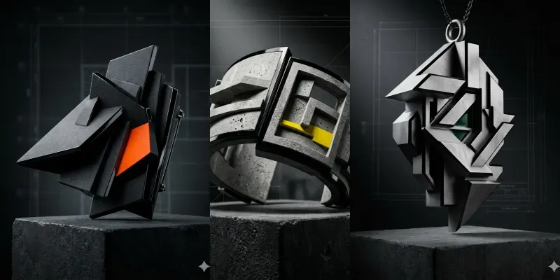 Architectural Sculpture Jewelry Designs generated by undefined