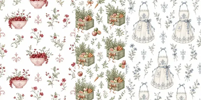 Seamless Royal Garden Kitchen Wallpaper generated by undefined