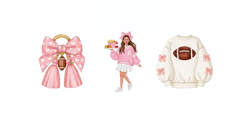 Preppy Girly College Football Cliparts generated by undefined