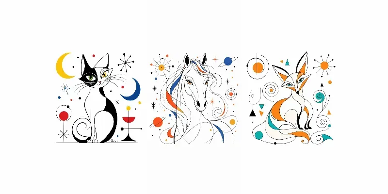 Modernist Line Art Creatures generated by undefined