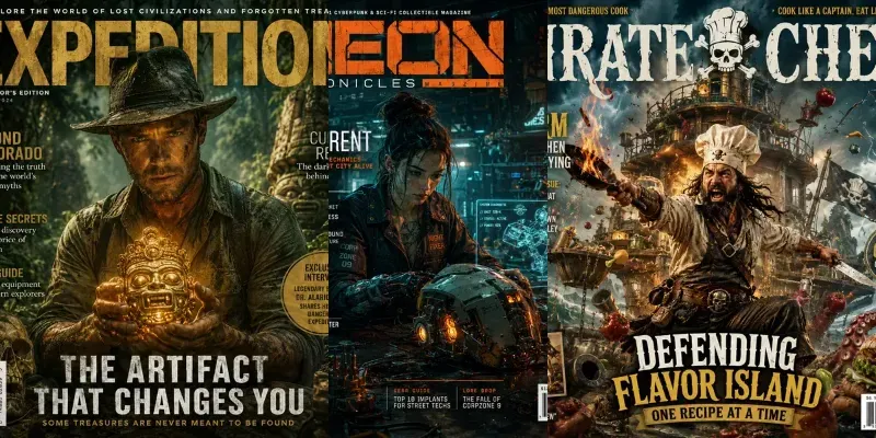 Cinematic Survival Magazine Covers generated by undefined