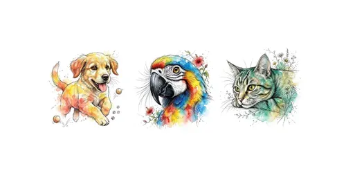 Vibrant Watercolor Ink Animal Generator generated by gemini-image