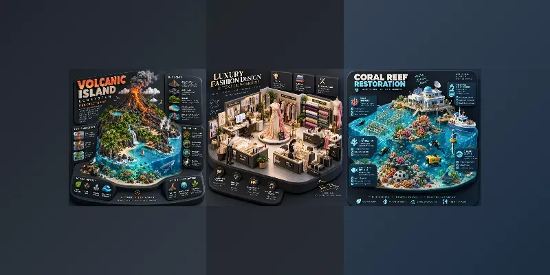 3D Miniature World Infographics generated by undefined