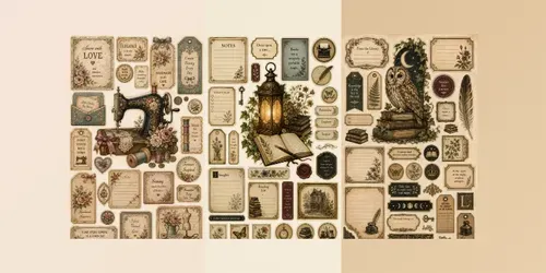 Vintage Bookish Journal Sticker Kits generated by chatgpt-image