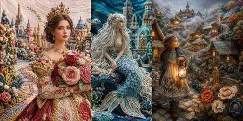 Whimsical Textile Art Scenes generated by chatgpt-image