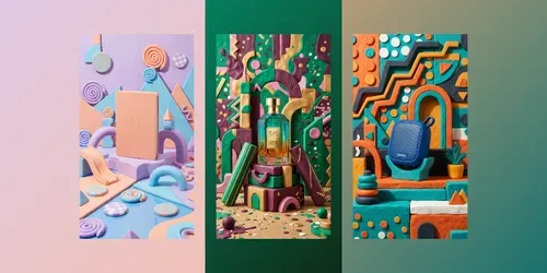 Pop Memphis Geometric Clay Studios generated by gemini-image