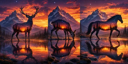 Silhouette Reflections At Dusk generated by chatgpt-image