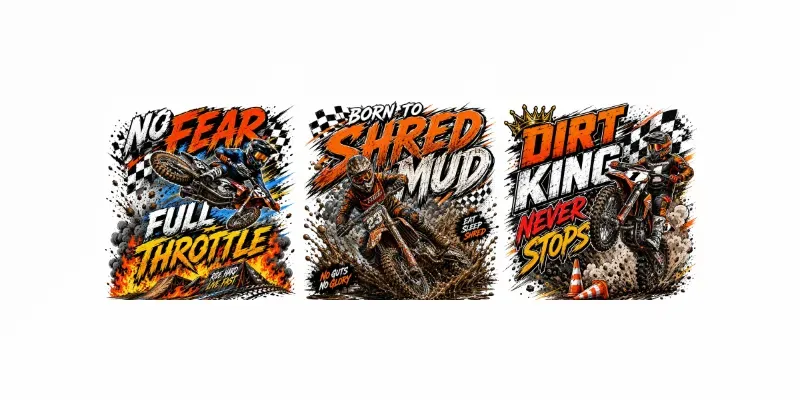 Extreme Motocross Typography Tshirts generated by undefined