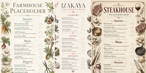 Elegant Restaurant Menu Designs generated by chatgpt-image