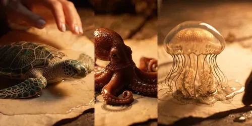 Ocean Sketches Come Alive generated by veo