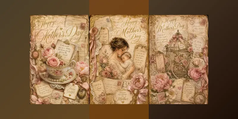 Romantic Mothers Day Junk Journal Pages generated by undefined