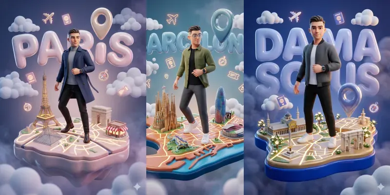 Personalized 3D Travel Diorama Cities generated by undefined