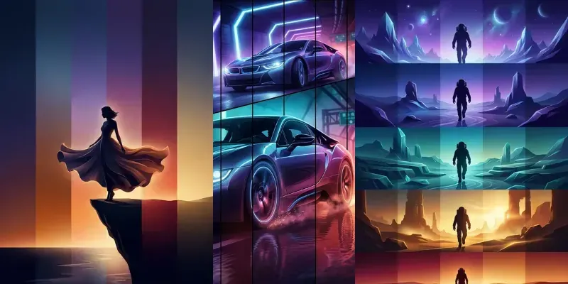 Cinematic Gradient Panels generated by undefined