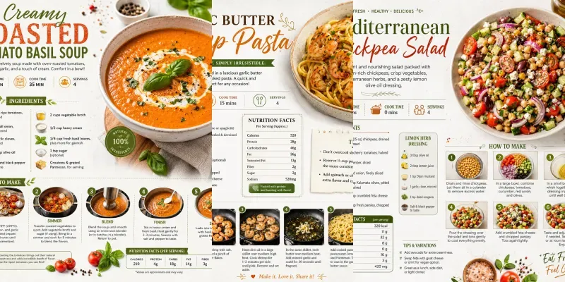 Recipe Infographic Collections generated by undefined