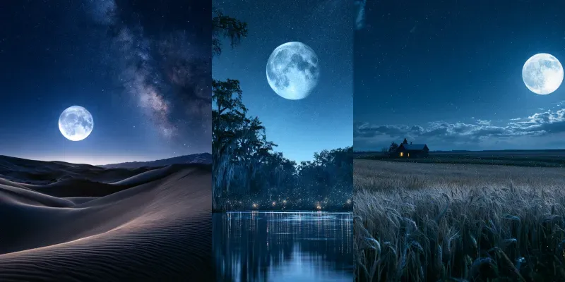 Moonlight Landscape Photography Generator generated by undefined