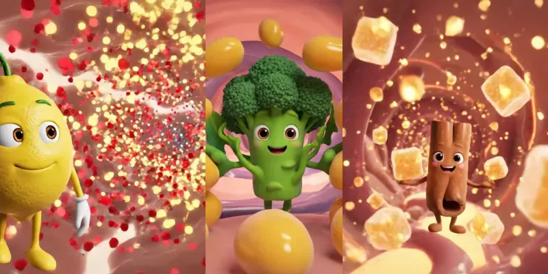 Food Inside Body Conceptual Health Videos generated by undefined