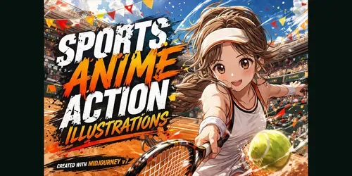 Sports Anime Action Illustrations generated by midjourney