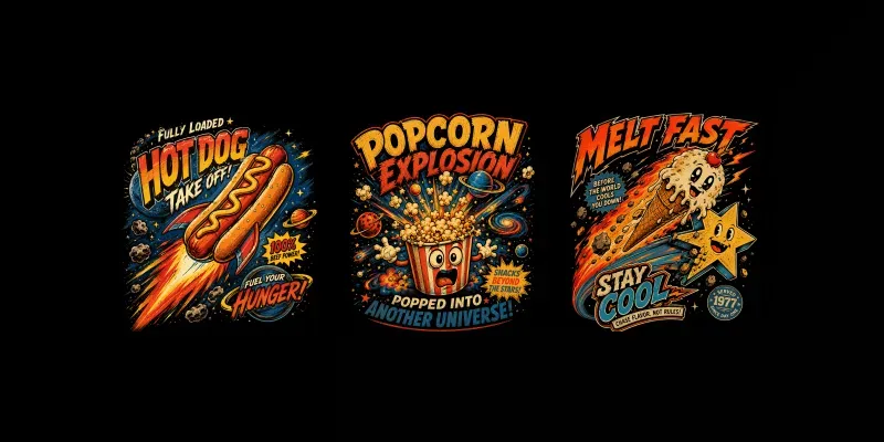 Cosmic Food Impact Tshirt Generator generated by undefined
