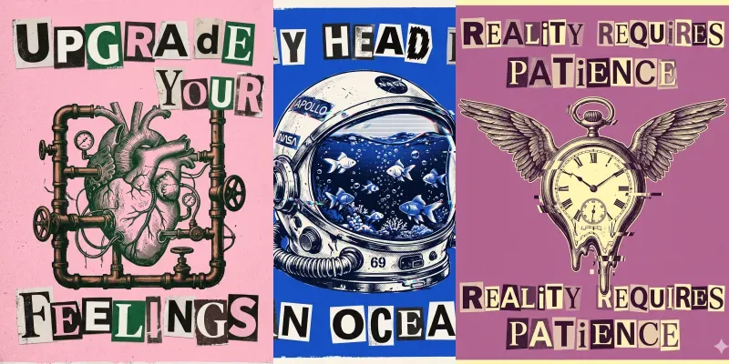 Surreal Ransom Note Collage Posters generated by undefined