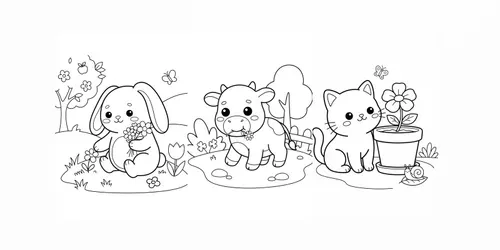 Kawaii Kids Coloring Pages generated by gemini-image