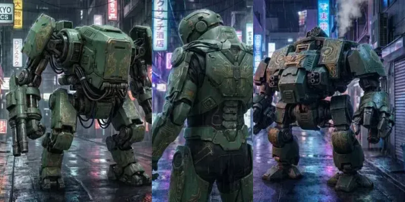 Industrial Cyberpunk Mecha Art generated by undefined