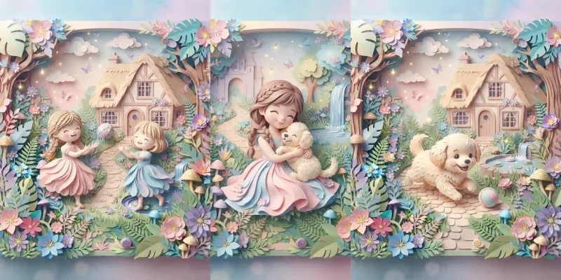 Whimsical Fairytale Paper Cutout Dioramas generated by undefined