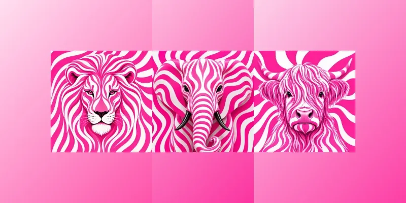 Neon Pop Animal Portrait Collection generated by undefined