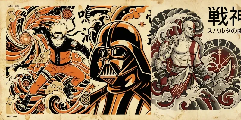 Traditional Japanese Tattoo Flash Designs generated by undefined