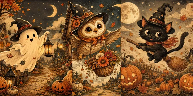 Whimsical Vintage Autumn Magics generated by undefined