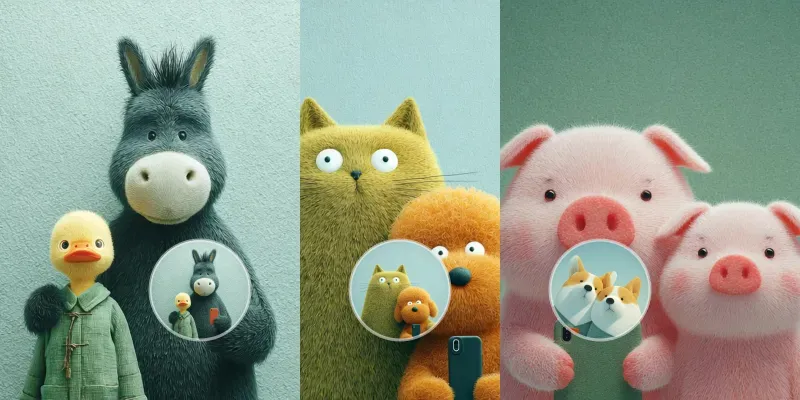3D Plush Characters Selfies Animated generated by undefined