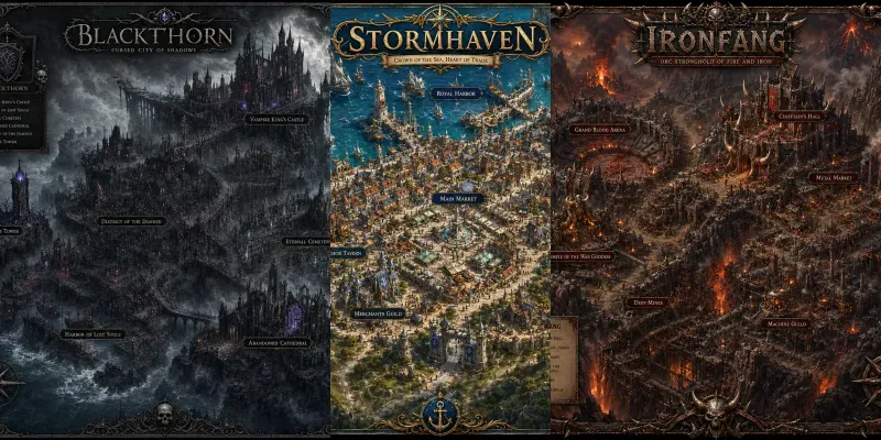 Fantasy RPG City Kingdom Map Generator generated by undefined
