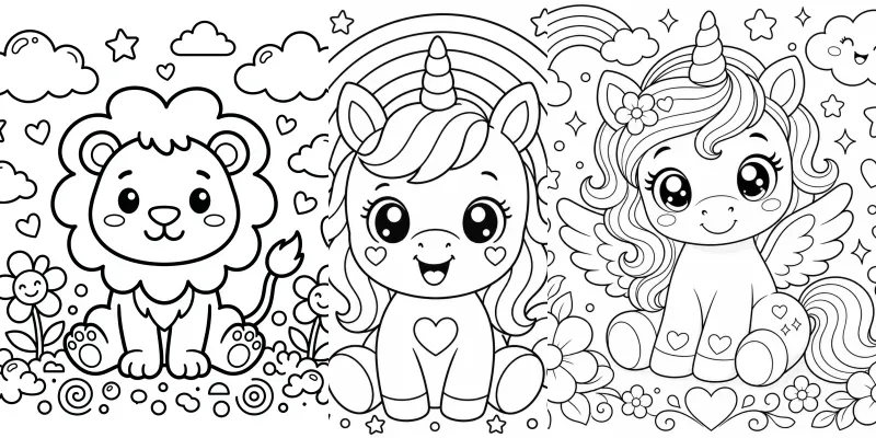 Childfriendly Coloring Book Line Art generated by undefined