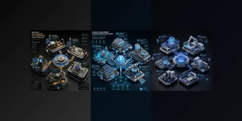 3D Isometric Pipeline Dioramas generated by undefined