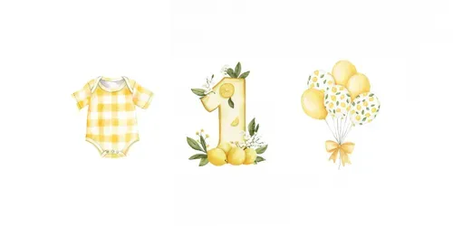 Baby Birthday Lemon Clipart generated by midjourney