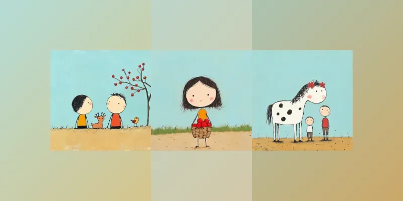 Stick Figures Childrens Illustrations generated by undefined
