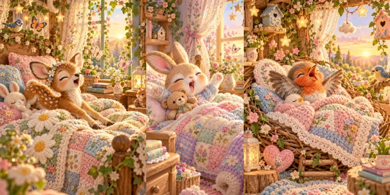 Pastel Morning Wakeup Animals